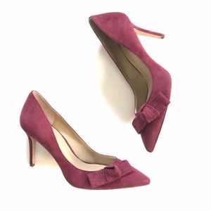 Ann Taylor Violetta Suede Burgundy Heels